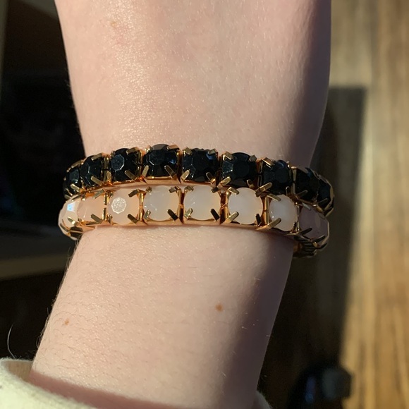 Two bracelets, stretch, pink and black - Picture 2 of 7